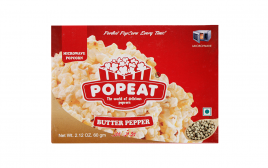 PopEat Microwave Popcorn Butter Pepper  Pack  60 grams